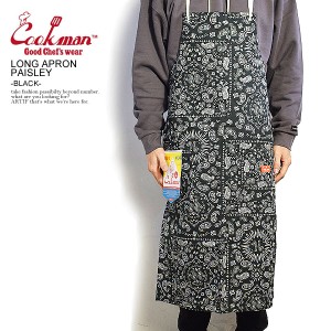 COOKMAN クックマン LONG APRON PAISLEY -BLACK- メンズ エプロン ロングエプロン ストリート cookman atfacc