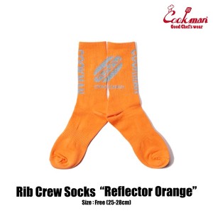 COOKMAN クックマン RIB CREW SOCKS REFLECTOR ORANGE メンズ ソックス 靴下 ハイソックス ストリート atfacc