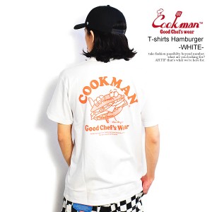 COOKMAN クックマン T-shirts Hamburger -WHITE- メンズ Tシャツ 半袖 アメリカ 西海岸 ストリート atftps