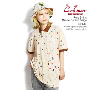 COOKMAN クックマン Polo Shirts Sauce Splash Beige -BEIGE- メンズ ポロシャツ 半袖 ドライ素材 ストリート atftps