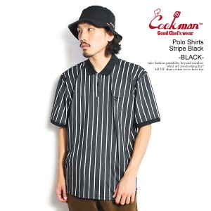 COOKMAN クックマン Polo Shirts Stripe Black -BLACK- メンズ ポロシャツ 半袖 ドライ素材 ストリート atftps