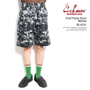 COOKMAN クックマン Chef Pants Short Marble Black -BLACK- メンズ ショートパンツ ショーツ パンツ シェフパンツ ストリート atfpts