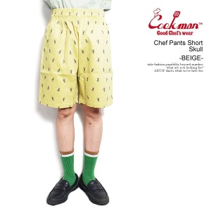 COOKMAN クックマン Chef Pants Short Skull Beige -BEIGE- メンズ ショートパンツ ショーツ パンツ シェフパンツ ストリート atfpts