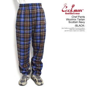 COOKMAN クックマン Chef Pants Woolmix Tartan Scottish Navy -NAVY- メンズ パンツ シェフパンツ イージーパンツ ストリート atfpts