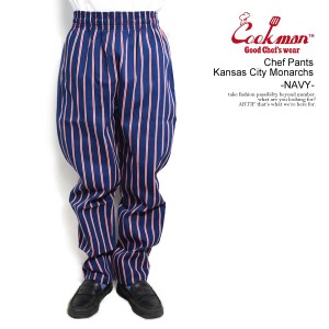 COOKMAN クックマン Chef Pants Kansas City Monarchs -NAVY- メンズ パンツ シェフパンツ イージーパンツ NEGRO LEAGUES atfpts