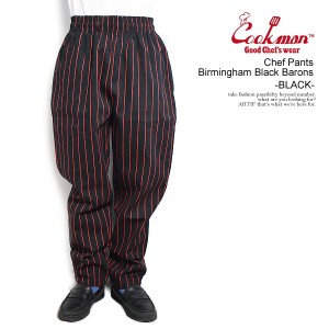 COOKMAN クックマン Chef Pants Birmingham Black Barons -BLACK- メンズ パンツ シェフパンツ イージーパンツ NEGRO LEAGUES atfpts