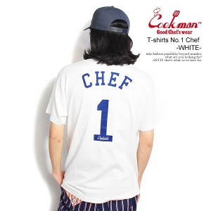 COOKMAN クックマン T-shirts No.1 Chef -WHITE- メンズ Tシャツ 半袖 アメリカ 西海岸 ベースボール ストリート atftps