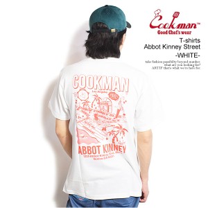 COOKMAN クックマン T-shirts Abbot Kinney Street -WHITE- メンズ Tシャツ 半袖 アメリカ 西海岸 シェフウェア ストリート atftps