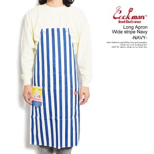 COOKMAN クックマン Long Apron Wide stripe Navy -NAVY- メンズ エプロン ロングエプロン ストリート atfacc