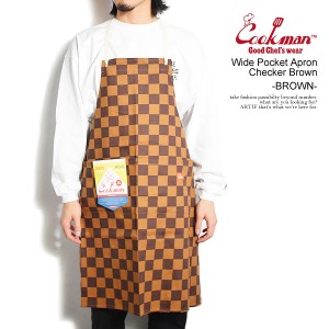 COOKMAN クックマン Wide Pocket Apron Checker Brown -BROWN- メンズ エプロン ロングエプロン キッチン用品 ストリート atfacc