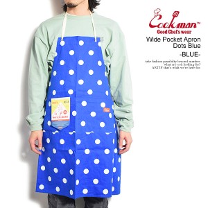 COOKMAN クックマン Wide Pocket Apron Dots Blue -BLUE- メンズ エプロン ロングエプロン キッチン用品 ストリート atfacc