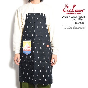 COOKMAN クックマン Wide Pocket Apron Skull Black -BLACK- メンズ エプロン ロングエプロン キッチン用品 ストリート atfacc