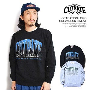 30％OFF SALE セール CUTRATE カットレイト CUTRATE GRADATION LOGO CREW NECK SWEAT cutrate メンズ スウェット トレーナー atftps