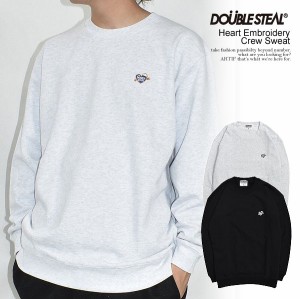 DOUBLE STEAL ダブルスティール Heart Embroidery Crew Sweat メンズ スウェット トレーナー 裏パイル 送料無料 ストリート atftps