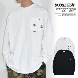 DOUBLE STEAL ダブルスティール Embroidery Pocket L/S T-SHIRT メンズ Tシャツ 長袖 ロンT ストリート atftps