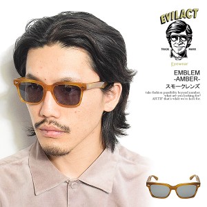 EVILACT EYEWEAR イーブルアクト アイウェア EMBLEM -AMBER- / スモークレンズ メンズ サングラス バイカーシェード カラーレンズ atfacc