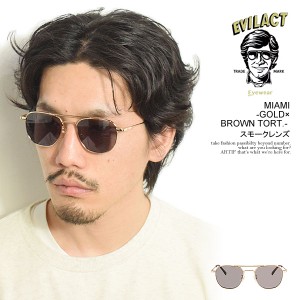 EVILACT EYEWEAR イーブルアクト アイウェア MIAMI -GOLD×BROWN TORT.- / スモークレンズ メンズ サングラス カラーレンズ atfacc