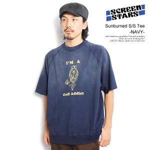 SCREEN STARS スクリーンスターズ Sunburned S/S Tee -NAVY- メンズ Tシャツ 半袖 サンバーンド加工 ラグラン ストリート atftps