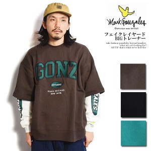 50％OFF SALE セール Mark Gonzales マーク ゴンザレス フェイクレイヤードBIGトレーナー メンズ スウェット トレーナー atftps