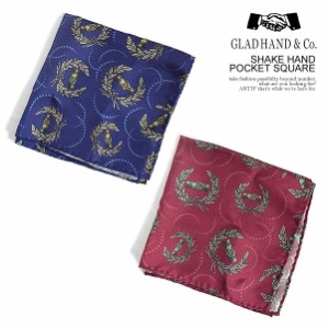 GLAD HAND グラッドハンド SHAKE HAND - POCKET SQUARE メンズ ハンカチ チーフ ポケットチーフ 総柄 送料無料 ストリート atfacc