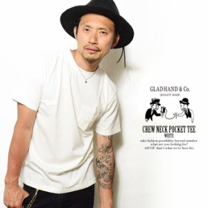 GLADHAND グラッドハンド CREW NECK POCKET TEE -WHITE- メンズ Tシャツ 半袖 パックT 無地 ストリート gradhand tシャツ atftps