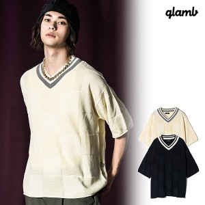 2024 春 先行予約 2月上旬〜中旬入荷予定 glamb グラム Block Check Tilden Knit ブロックチェックチルデンニット ニット 送料無料 atftp