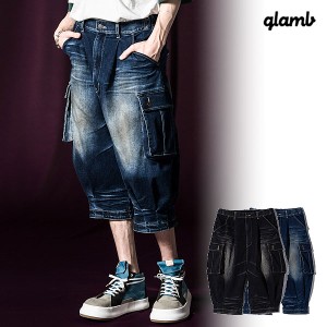 2024 春 先行予約 3月上旬〜中旬入荷予定 glamb グラム Cropped Denim Cargo Pants クロップドデニムカーゴパンツ パンツ atfpts