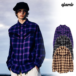 2024 夏 先行予約 5月下旬〜6月上旬入荷予定 glamb グラム Western Check Shirt ウエスタンチェックシャツ シャツ 送料無料 atftps