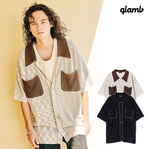 2024 夏 先行予約 6月下旬〜7月上旬入荷予定 glamb グラム Stitch Pocket Knit Shirt ステッチポケットニットシャツ atftps