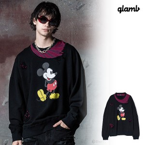 2024 秋 先行予約 9月下旬〜10月上旬入荷予定 glamb グラム Mickey Mouse Sweat ミッキーマウススウェット トレーナー 送料無料 atftps