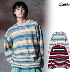 2024 秋 先行予約 9月下旬〜10月上旬入荷予定 glamb グラム Multi Border Knit マルチボーダーニット ニット 送料無料 キャンセル不可 at