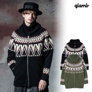 2024 秋 先行予約 9月上旬〜中旬入荷予定 glamb グラム Fair Isle Cross Knit フェアアイルクロスニット ニット 送料無料 atftps