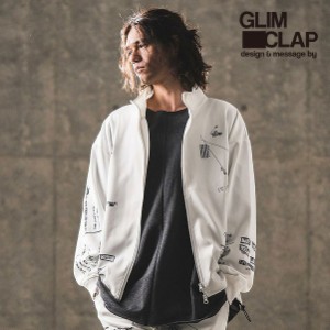 GLIMCLAP グリムクラップ Hand writing-esque pattern stand zip jersey メンズ atfjkt