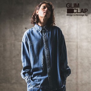 GLIMCLAP グリムクラップ Multicolor embroidery design denim shirt メンズ atftps