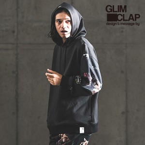 GLIMCLAP グリムクラップ One arm artistic botanical design hooded jersey メンズ atftps
