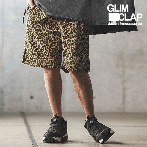 2024 春夏 3rd 先行予約 6月上旬〜中旬入荷予定 GLIMCLAP グリムクラップ Leopard pattern twill fabric shorts メンズ ショートパンツ a