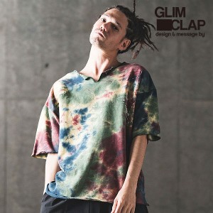 【お取り寄せ】30％OFF SALE セール GLIMCLAP グリムクラップ Tie dye & used processing short-sleeve sweatshirts メンズ