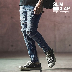 2024 春夏 2nd 先行予約 6月中旬〜下旬入荷予定 GLIMCLAP グリムクラップ Distressed denim pants メンズ パンツ 送料無料 atfpts