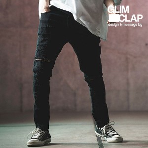 2024 春夏 2nd 先行予約 6月中旬〜下旬入荷予定 GLIMCLAP グリムクラップ Distressed black pants メンズ パンツ 送料無料 atfpts