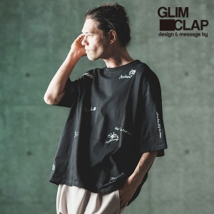 2024 春夏 2nd 先行予約 6月中旬〜下旬入荷予定 GLIMCLAP グリムクラップ Dotted with embroidery oversized T-shirt メンズ Tシャツ atf