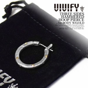 VIVIFY ビビファイ THREE SIDES HAMMERED HOOP PIERCE -3mm BODY W/GOLD  atfacc