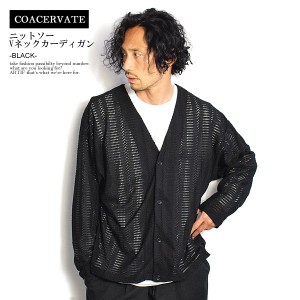 50％OFF SALE セール COACERVATE コアセルベート ニットソーVネックカーディガン -BLACK- カーディガン ニット atftps