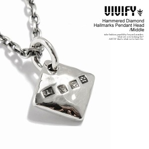 VIVIFY ビビファイ Hammered Diamond Hallmarks Pendant Head/Middle メンズ ペンダントトップ ネックレス シルバー atfacc