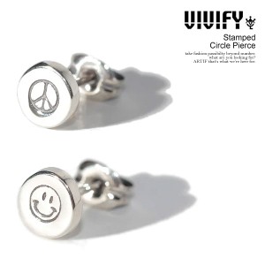 VIVIFY ビビファイ Stamped Circle Pierce メンズ ピアス サークルプレート シルバー ストリート atfacc