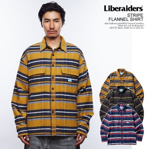 30％OFF SALE セール Liberaiders リベレイダース STRIPE FLANNEL SHIRT メンズ シャツ 長袖 フランネルシャツ ストライプ 送料無料 スト