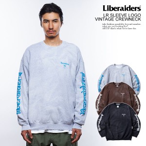 30％OFF SALE セール Liberaiders リベレイダース LR SLEEVE LOGO VINTAGE CREWNECK メンズ スウェット トレーナー ヴィンテージ加工