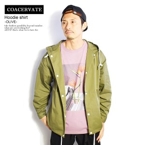 50％OFF SALE セール COACERVATE コアセルベート Hoodie shirt -OLIVE- メンズ シャツ 長袖 フードシャツ ジャケット ストリート atftps