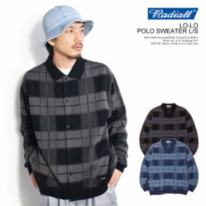 RADIALL ラディアル LO-LO - POLO SWEATER L/S radiall メンズ シャツ 長袖 ニットシャツ チェック柄 送料無料 ストリート atftps