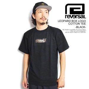 reversal リバーサル LEOPARD BOX LOGO COTTON TEE -BLACK- メンズ Tシャツ 半袖 rvddw ストリート atftps