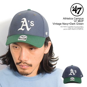 '47 フォーティーセブン Athletics Campus '47 MVP Vintage Navy×Dark Green メンズ 帽子 キャップ ローキャップ アスレチックス atfcap